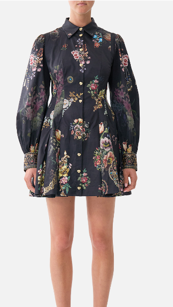 Short Button Front Shirt Dress