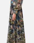 Shaped Waistband Dress with Gathered Sleeves