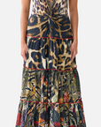 Cap Sleeve Twist Front Midi Dress