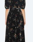 Leda Velvet Puff Sleeve Midi Dress
