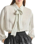 Emily Baby Dot Print Georgette Tie Neck Blouse