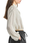 Emily Baby Dot Print Georgette Tie Neck Blouse
