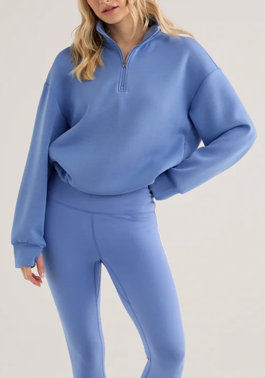 Sian Cropped Half Zip Sweat