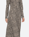 Charlize Print Long Sleeve Crew Dress