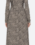 Charlize Print Long Sleeve Crew Dress