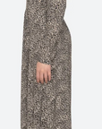 Charlize Print Long Sleeve Crew Dress