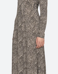 Charlize Print Long Sleeve Crew Dress