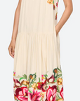 Wilhelmina Embroidered Sleeveless Midi Dress
