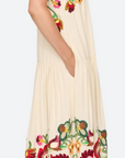Wilhelmina Embroidered Sleeveless Midi Dress