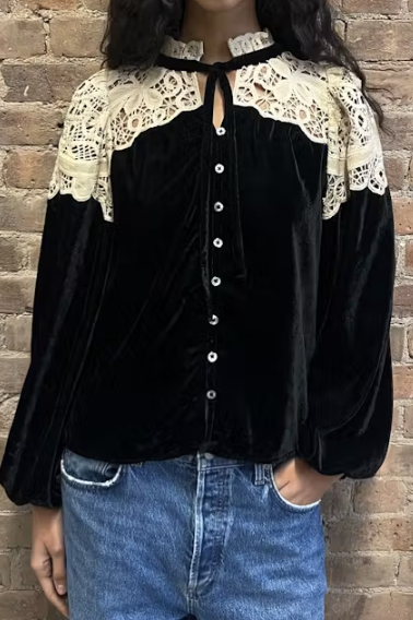 Shiloh Embroidered Long Sleeve Top