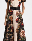 Henrietta Fitted Full Flare Midi Dress w Belt