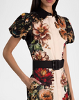 Henrietta Fitted Full Flare Midi Dress w Belt