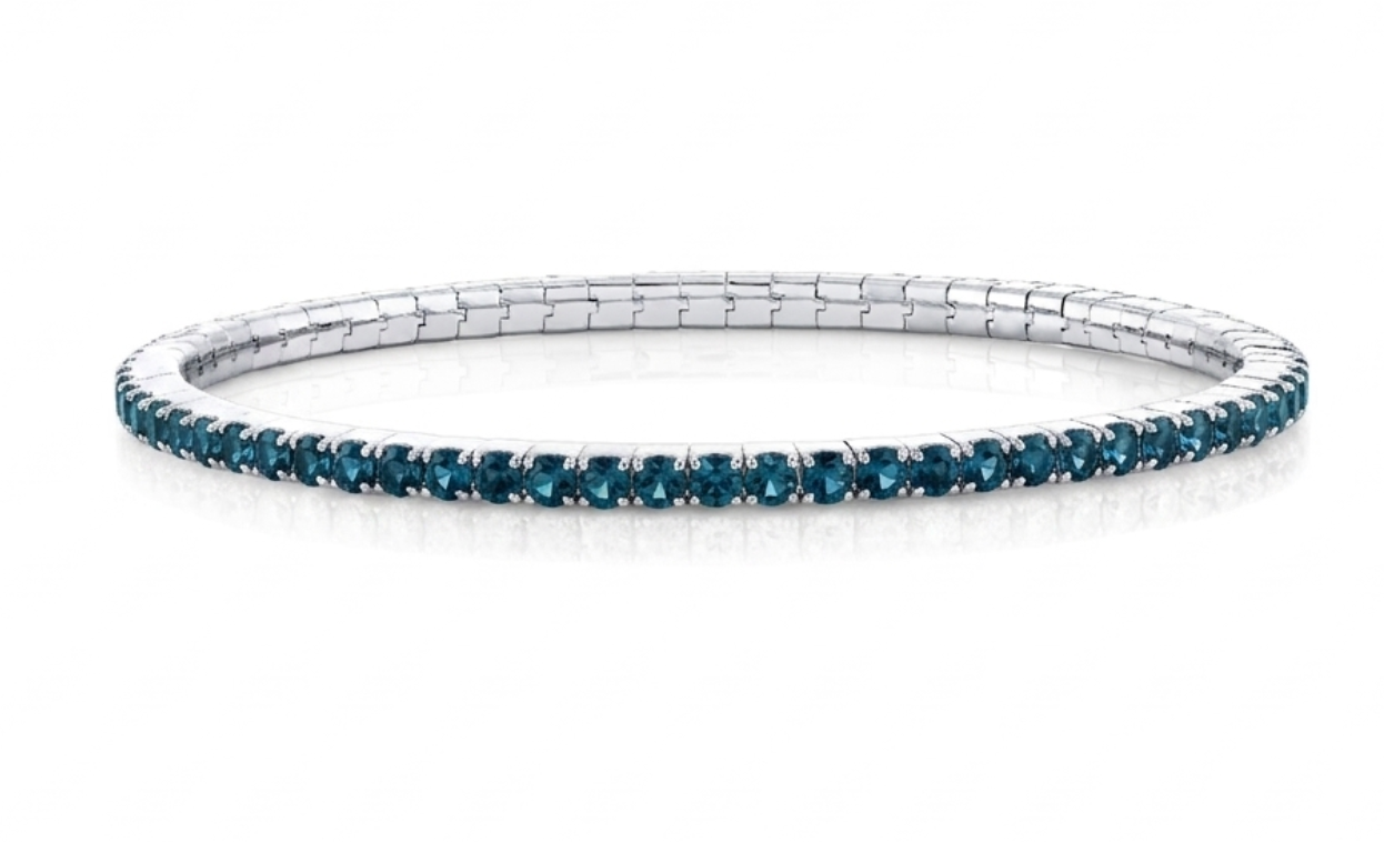 Sterling Silver London Blue Topaz Stretch Bracelet