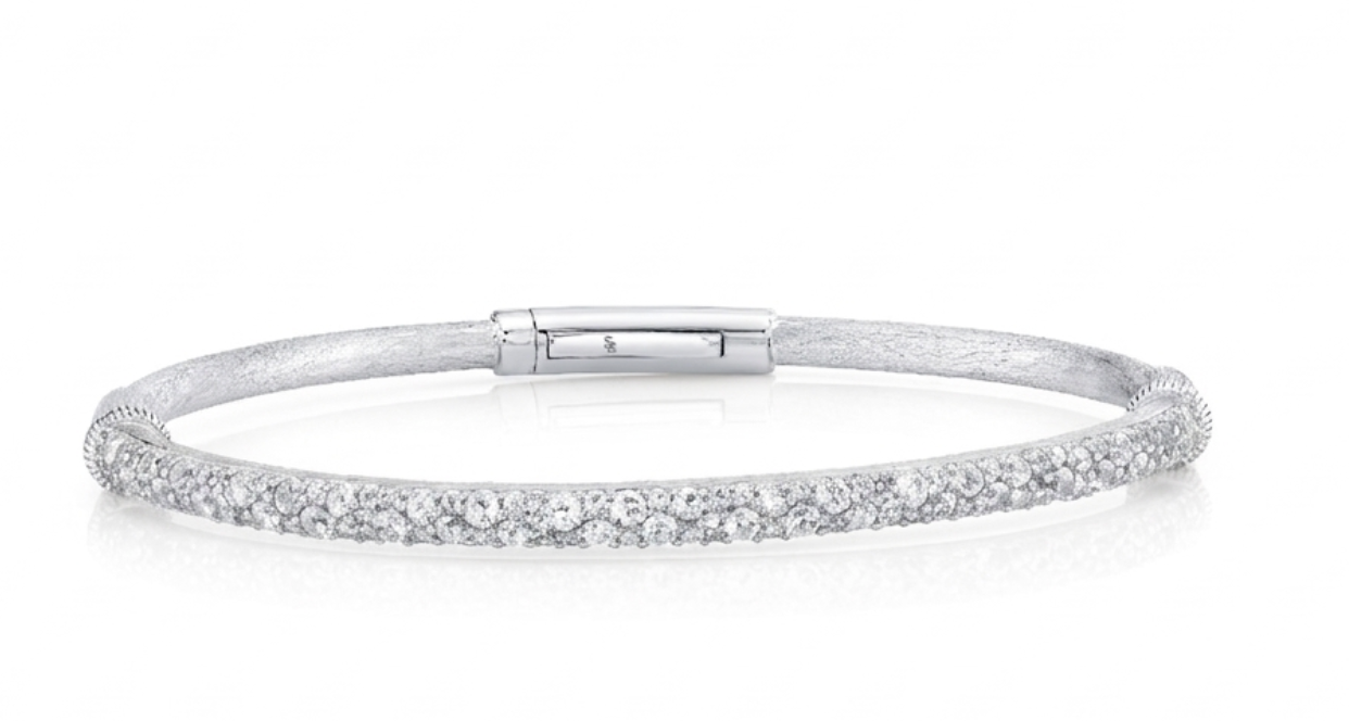 Sterling Silver Pave White Topaz Bracelet