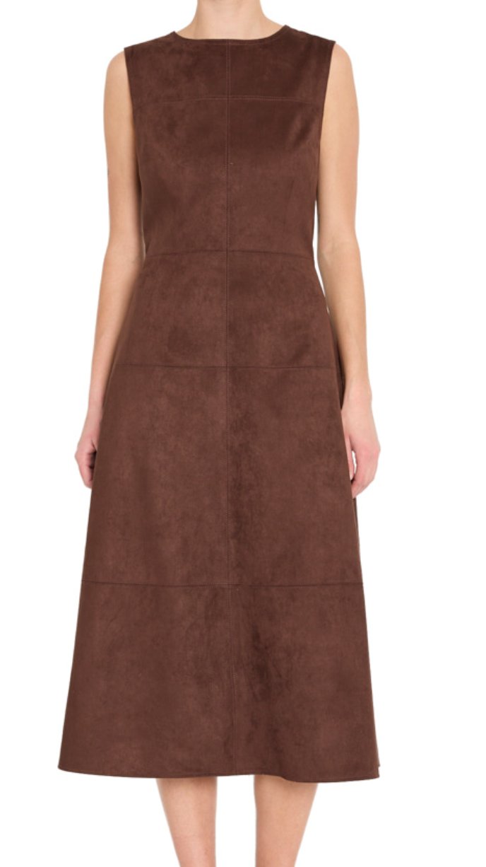 Frankie Suede Belted Midi Dress