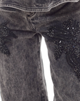 Acid Wash Embellished Boyfriend Trousers