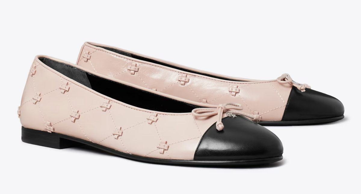 Cap-Toe Bunny Knot Ballet Flat