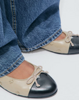Cap-Toe Bunny Knot Ballet Flat