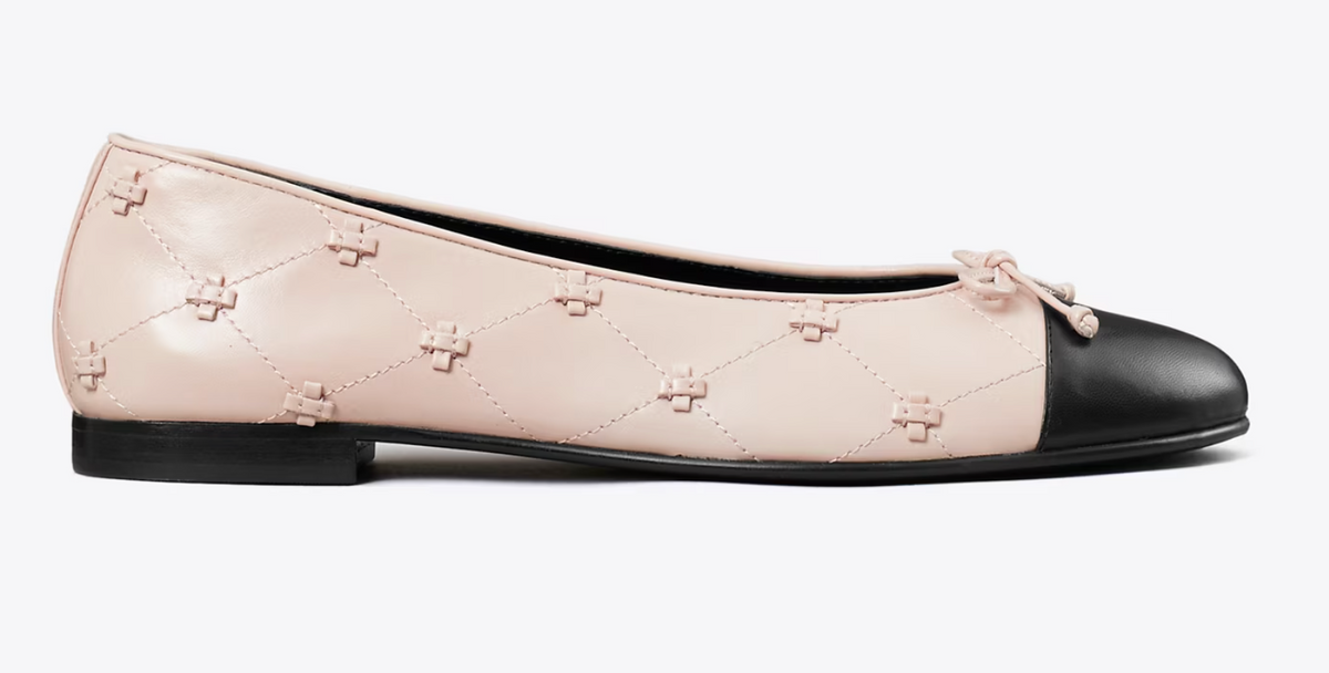 Cap-Toe Bunny Knot Ballet Flat