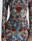 Delora Long Sleeve Fitted Folded Turtleneck Mini Dress