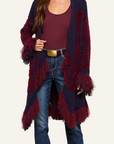 Naiad Jacquard Fringe Cardigan