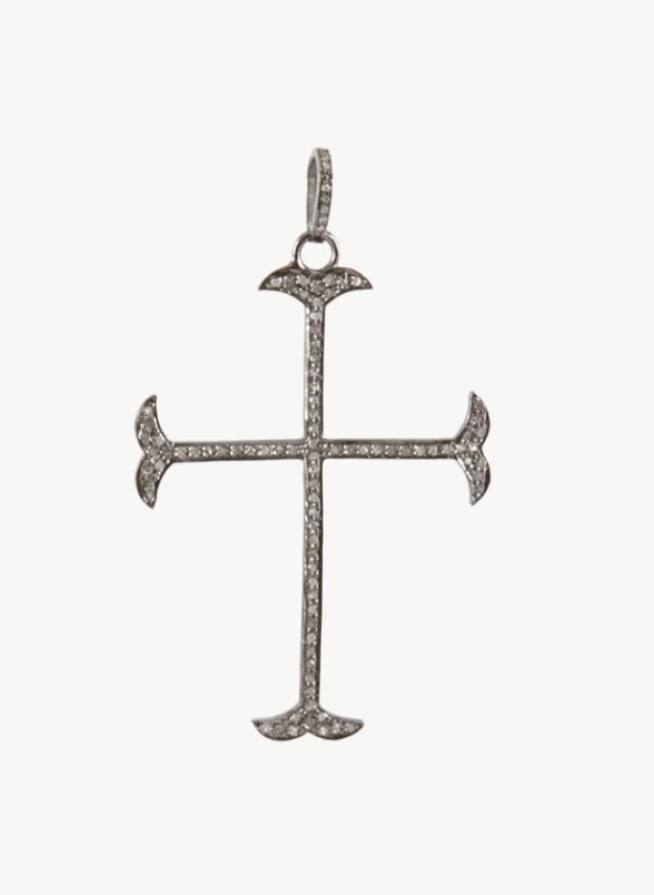 Large Thin Fishtail Cross Pendant