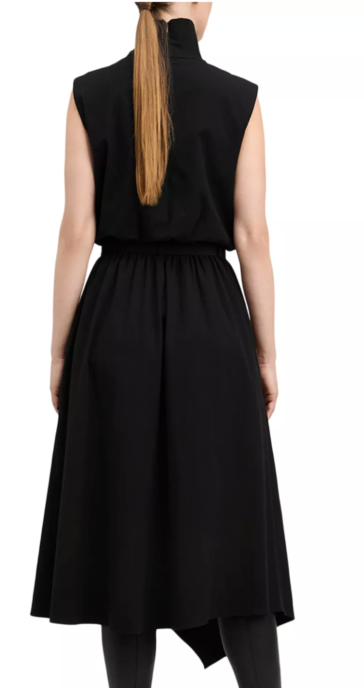 Debbie Creased Stretch Cotton Funnel Neck