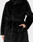 Dayna Chevron Fur Coat