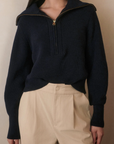 Maura Half Zip Rib Knit