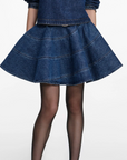 Flared Denim Mini Skirt