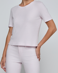 Stormy Short Sleeve Crop Crew Neck Tee