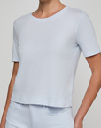Stormy Short Sleeve Crop Crew Neck Tee