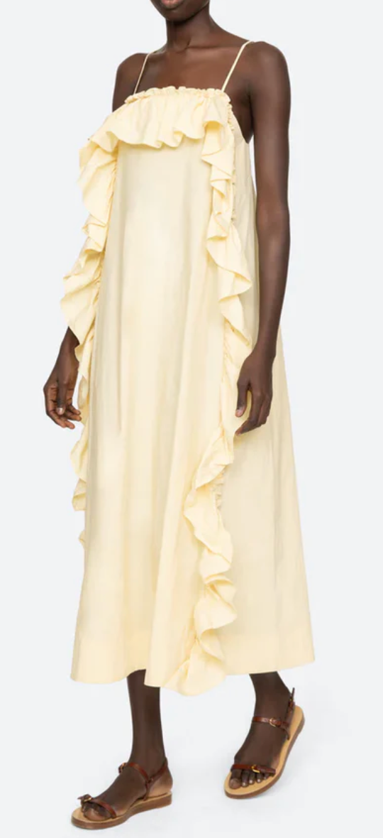 Lisette Solid Ruffle Maxi Sundress