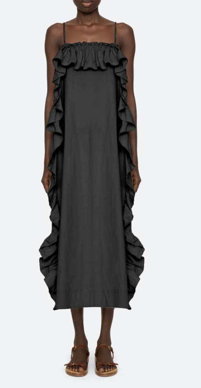 Lisette Solid Ruffle Maxi Sundress