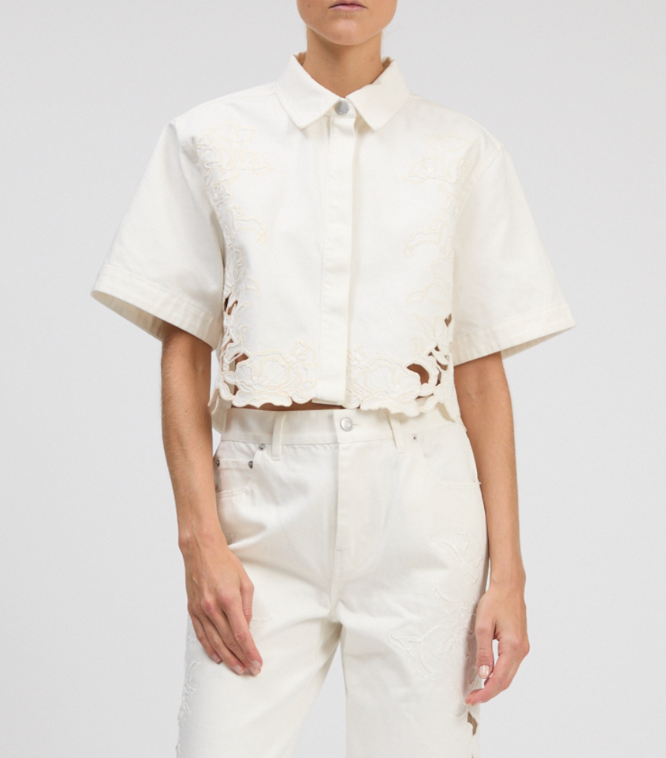 Albaine Embroidered Denim Shirt