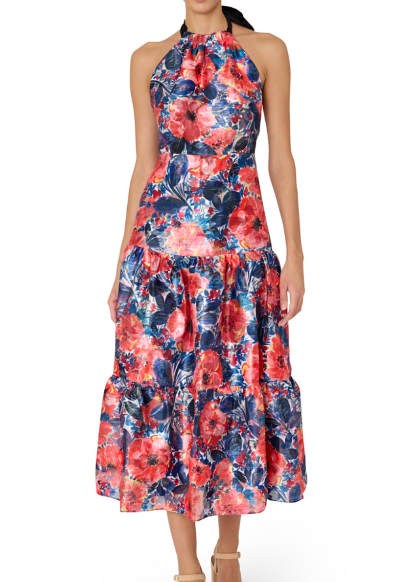 Hayden Poppy Jacquard Dress
