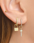 Petite Diamond Lock Earring Charm