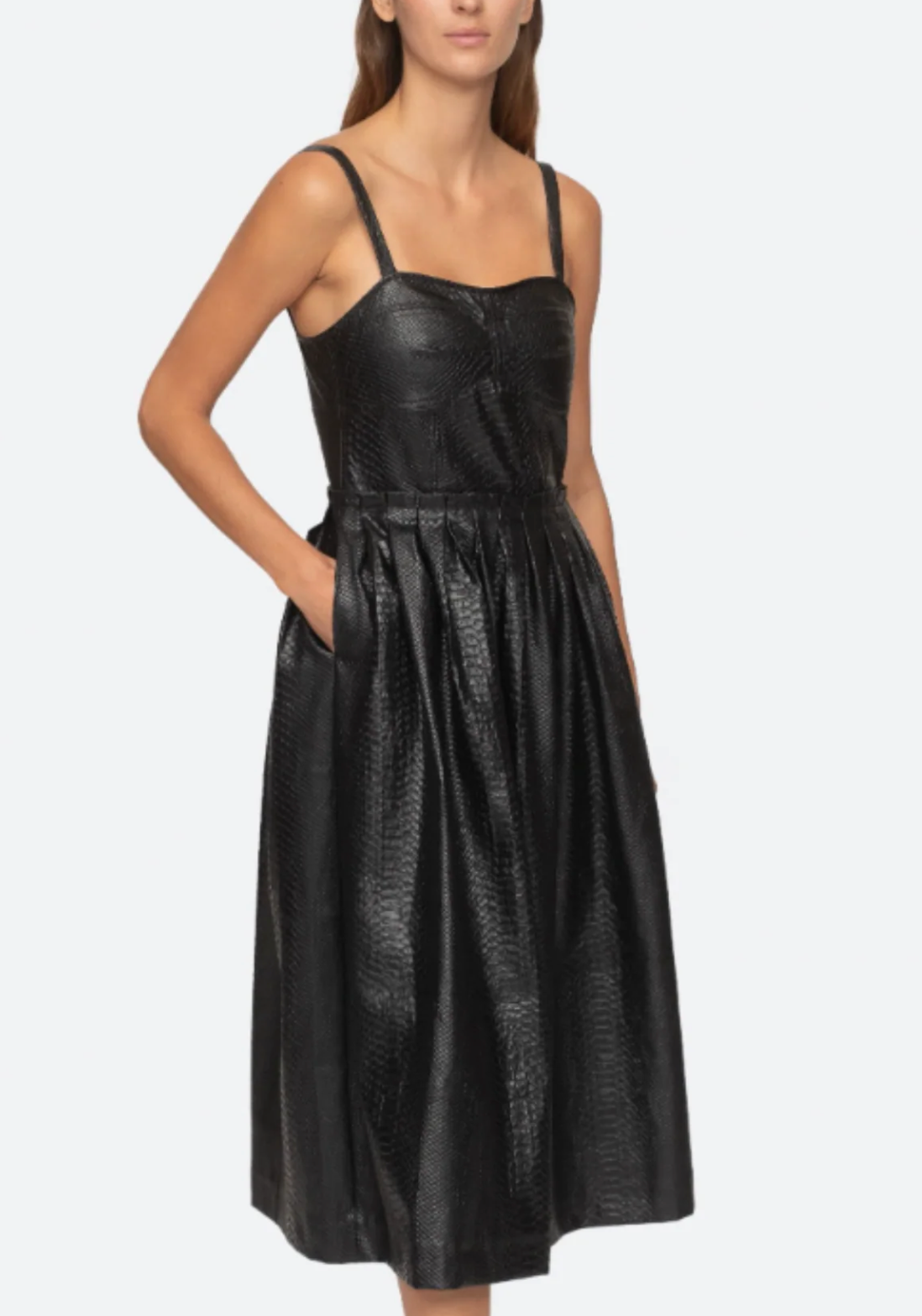 Vilma Vegan Leather Sleeveless Dress