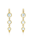 18K Tripple Lunar Drop Earrings