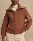 Maura Half Zip Rib Knit