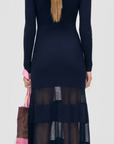 Scoopneck Fitted Long Sleeve Dress