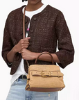 The Small Satchel - Suede Croc Dakota