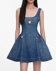 Denim Flared Mini Dress