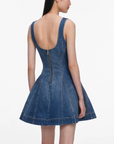 Denim Flared Mini Dress