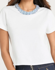 Rhinestone Border Shrunken Tee