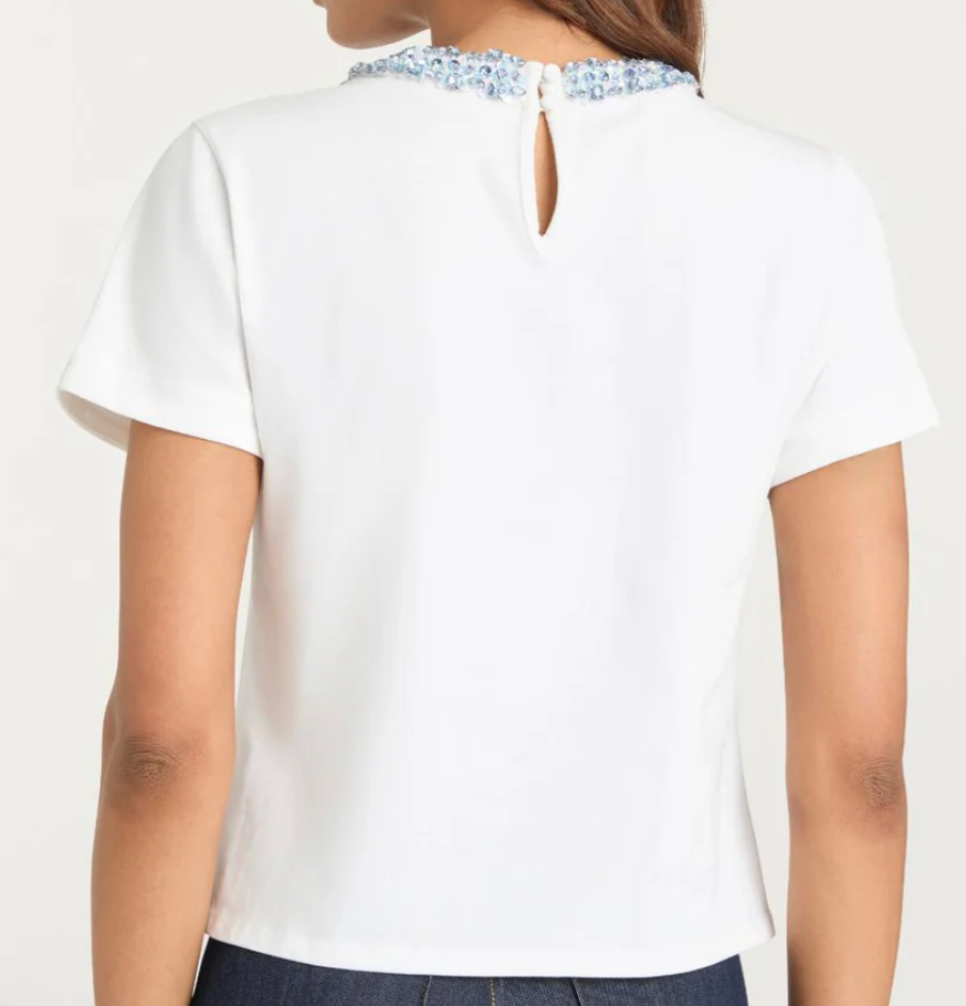 Rhinestone Border Shrunken Tee