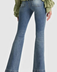 Rosaline Skinny Flare Jean with Seamed Hem