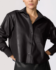 Everyday Cropped Vegan Leather Shirt