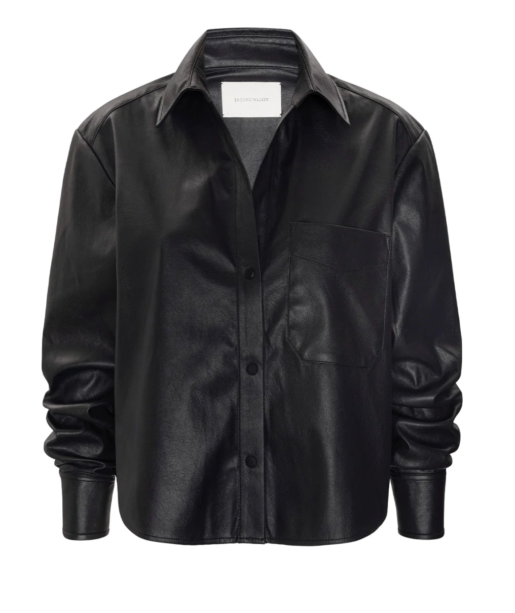 Everyday Cropped Vegan Leather Shirt