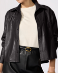 Everyday Cropped Vegan Leather Shirt